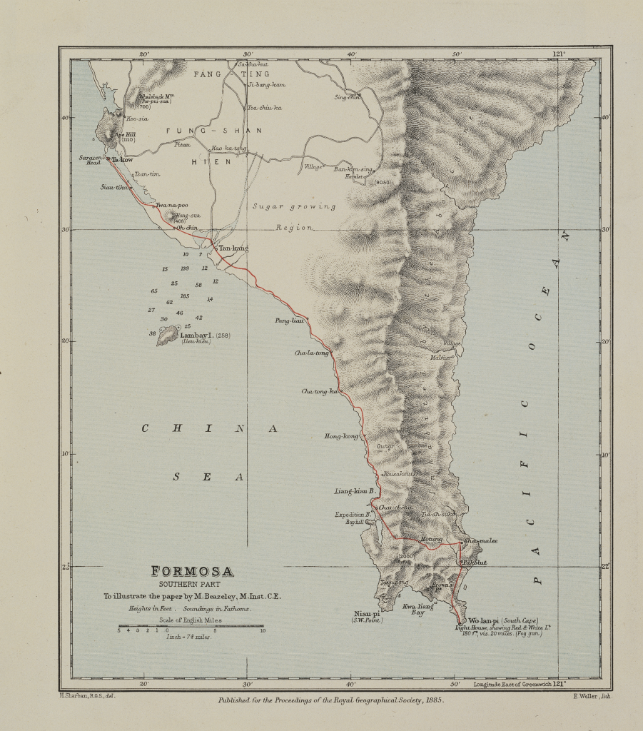 南部福爾摩沙圖 年代　1885年 材料　紙 尺寸　25.4公分×23.4公分 （圖／聯經提供）