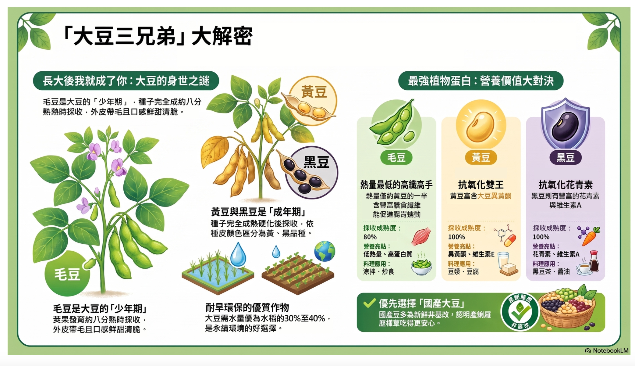 毛豆 黃豆 黑豆 全是大豆家族